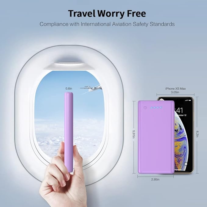Portable Charger Power Bank 25800mAh Huge Capacity External Battery Pack Dual Output Port with LED Status Indicator Power Bank for iPhone, Samsung etc