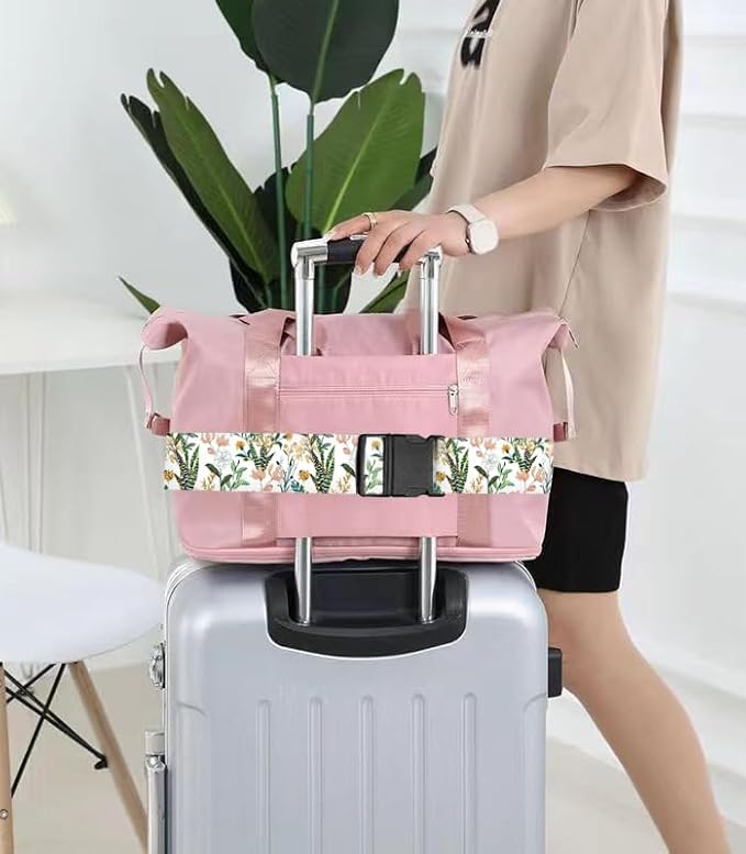 Luggage Straps for Suitcases Travel Belt Accessories, Cute Suitcase Strap, Adjustable Luggage Belt Strap, Heavy Duty with Quick-Release Buckle Luggage Strap Beautiful Flowers