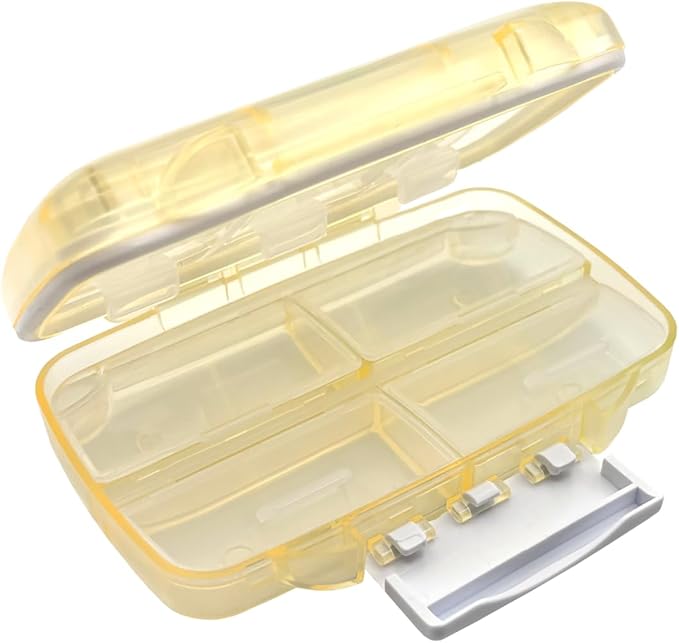 EZY DOSE Moisture-Proof Pill Case, Medicine Planner, Vitamin Organizer Box, Travel-Friendly, Latch-Closure to Secure Contents, 7 Individual Compartments Multiple Sizes with Tight Seal, Medium, Cream