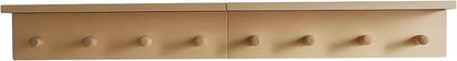 Entrance Coat Rack ，Coat Hooks, Wall-Mounted Wooden Hook Rack, Wall-Mounted Shelves are Very Suitable (2PC-Birch Colored Finish)