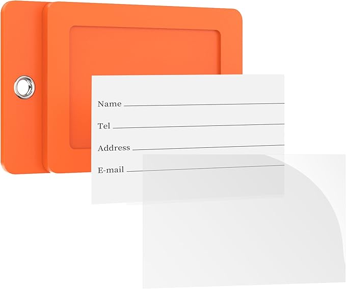 Gostwo 2 Pack Luggage Tags for Suitcases, 26 Initial Letter Travel Luggage Baggage Identification Labels ID Tag Fully Bendable Tags with Stainless Steel Loop (Orange) (Letter N)