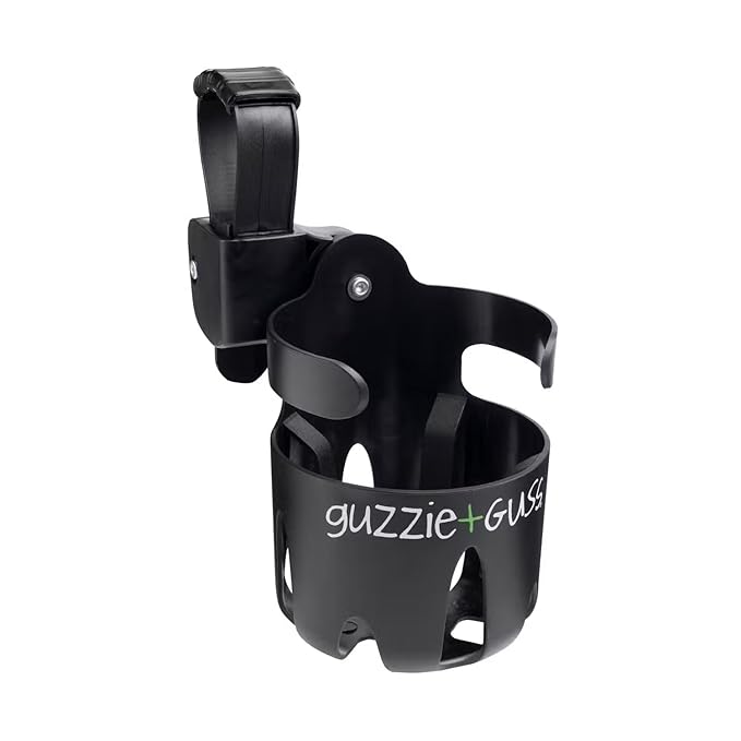 Guzzie+Guss Oxygen v2 Lightweight Stroller & Universal Cup Holder Bundle – Compact, Travel-Friendly Baby Stroller with Easy Fold Design + Adjustable Drink Holder for Strollers, Bikes, and More