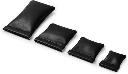 2 Pack PU Leather Slim Engagement Wedding Ring Pouch Leather Jewelry Pouch Christmas,Wedding Party Favor Gift Bag(Black)