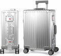 All Aluminum Carry On Luggage 22x14x9 Airline Approved，Hard Shell Carry On Luggage, Zipperless Luggage Aluminum Suitcase Luggage (sliver, 20inch)