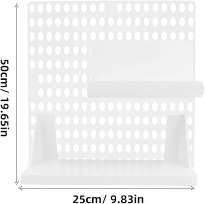 Wall Pegboard Storage Shelf White Plastic Organizer Rack for Hanging Wall Storage DIY Combination Holder for Keys Towels Toothbrushes Mini Pots