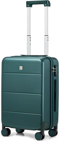Hanke 20 Inch Carry On Luggage 22x14x9 Airline Approved PC Hard Shell Suitcases with Wheels TSA Luggage for Women Men Lightweight Travel Luggage(Blackish Green)