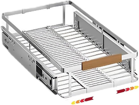 1 Pack Expandable Pull Out Cabinet Organizer，Side Mounting 12.3~18.5"x22.5"Cabinet Pull Out Shelves, Expandable Slide Out Spice Rack for Kitchen Bathroom Office
