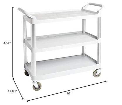 Amazon Basics 3 Shelves Utility Cart with 400 lbs Loading Capacity, Smooth move, Gray