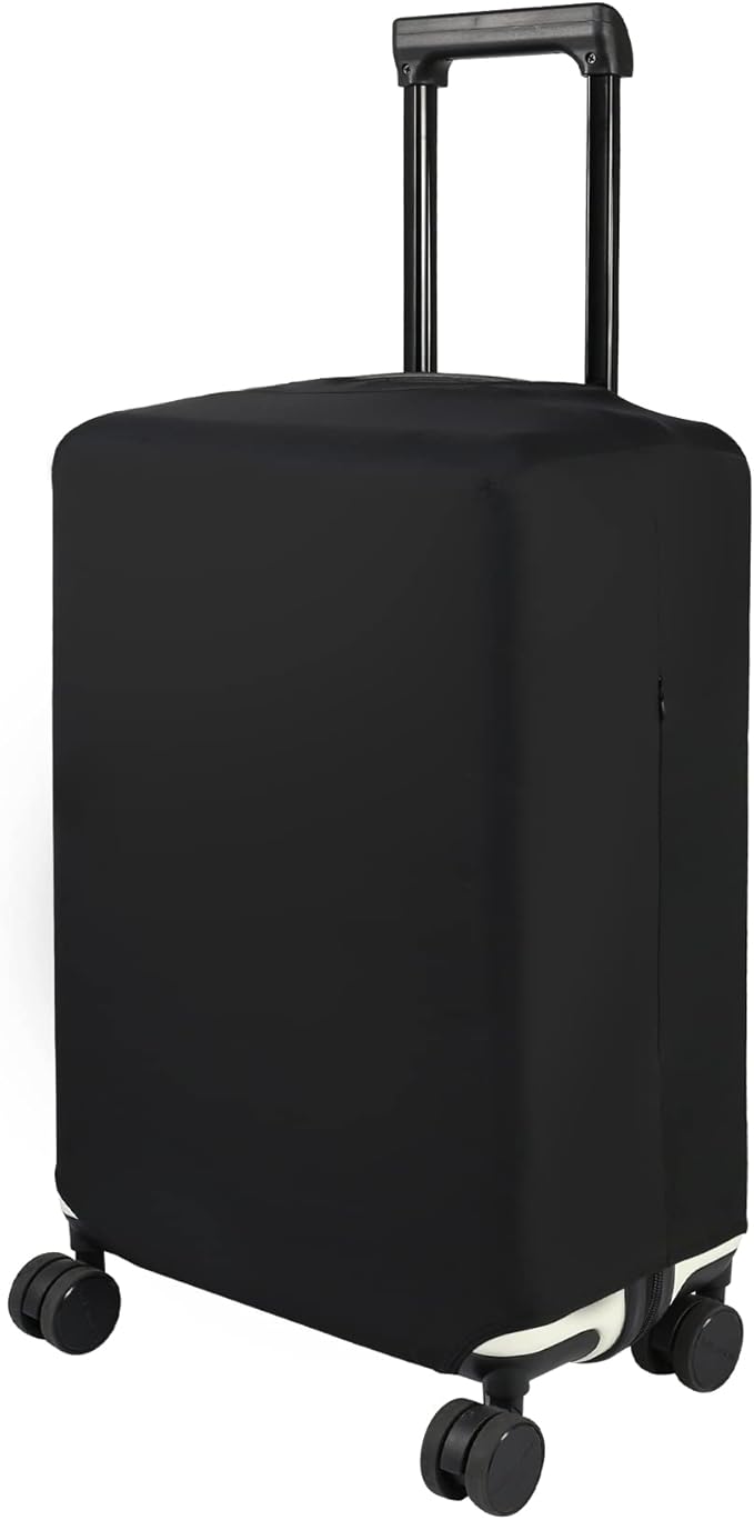 HYPER VENTURE Washable Luggage Cover - Fashion Suitcase Protector Fits 23-26 Inch Luggage (Black, M)