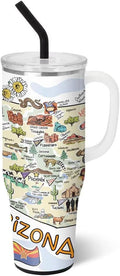 Swig Life 40oz Mega Mug, 40oz Tumbler with Handle and Straw, Extra Large Insulated Tumblers, Cup Holder Friendly Travel Mug (Arizona)