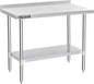 DuraSteel NSF Stainless Steel Table - 24 x 48 Inch Metal Work Table w/Undershelf - Commercial Kitchen, Restaurant, Garage, Laundry - Outdoor Stainless Steel Prep Tables Countertop Island Grill Small