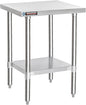 DuraSteel 24x24 Stainless Steel Work Table - NSF Commercial Prep Metal Table - Outdoor Pizza Oven Stand w/Under Shelf - Kitchen Island Laundry Utility Garage Microwave Stand Large Rolling Storage Cart