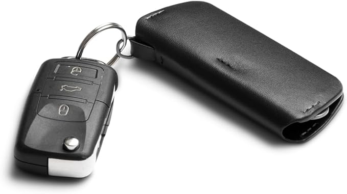 Bellroy Key Cover Plus – Third Edition (Leather Key Holder, Holds 4 – 8 Keys) - Black
