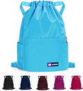 ZOORON Waterproof Drawstring Gym Backpack Bag for Men & Women, Sport Gym Sack Mini Travel Daypack
