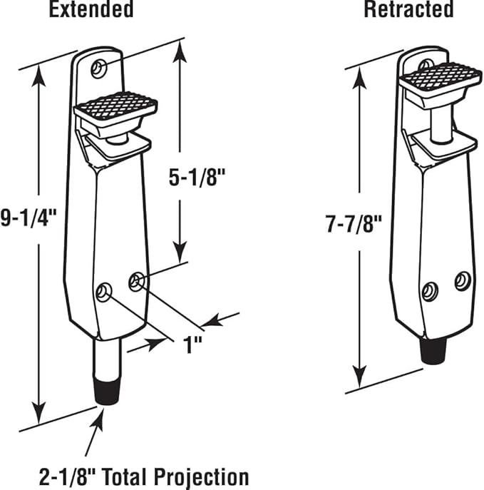 Pacific Doorware Heavy Duty Spring Loaded Step Down Push On Door Holder/Stopper (4, Duronotic)