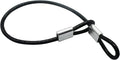 10 Pcs 2mm Wire 24 inch Vinyl Coated Stainless Steel Cable with Loops Short Wire Rope Lanyard Lock Security Chain Link for Outdoor Gates, Black (2mm x 24inch)