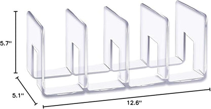 LUGUNU Clear Acrylic Purse Organizer - 4-Section Divider for Handbag Closet Storage - Durable Rack for Purses, Clutches More (Set of 4)
