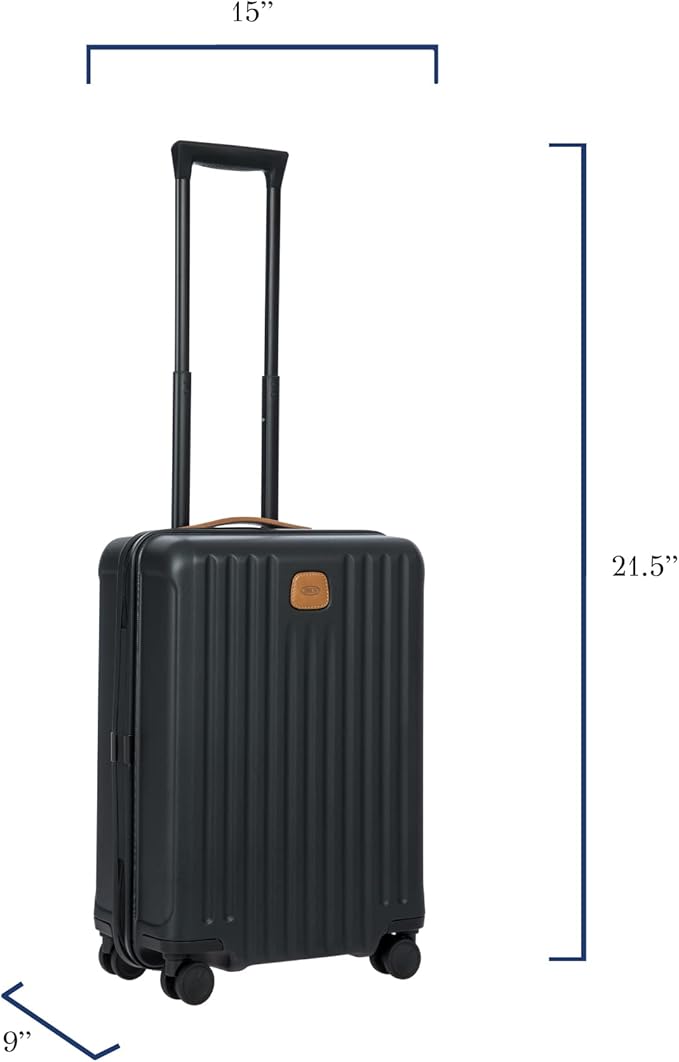 Bric's Capri 2.0 21-Inch Spinner - Luxury Carry On Luggage With Spinner Wheels - Lightweight Suitcases with Wheels Made From Durable Polycarbonate - Matte Black