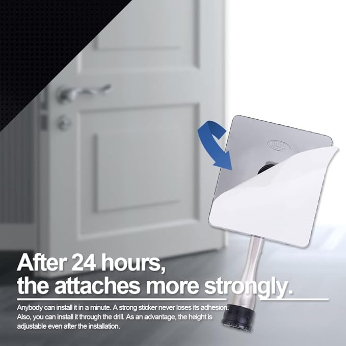 One-Touch Doorstop Adhesive Bracket (Satin Nickel, 4inch x 2pack)
