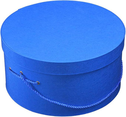 Sarah's Hat Boxes Classic Royal Hat Box – 14.75" x 7.5" (Dia. x Ht.) Handmade in USA – Odorless Non-Toxic Adhesive, Cording Handle – Premium Storage for Hats & Accessories