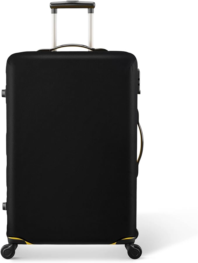 20 Inch PVC Luggage Protector Covers for TSA Approved Clear Suitcase Cover Protector Transparent Luggage Protective Cover Set (Black, Suitable for 19"-20")