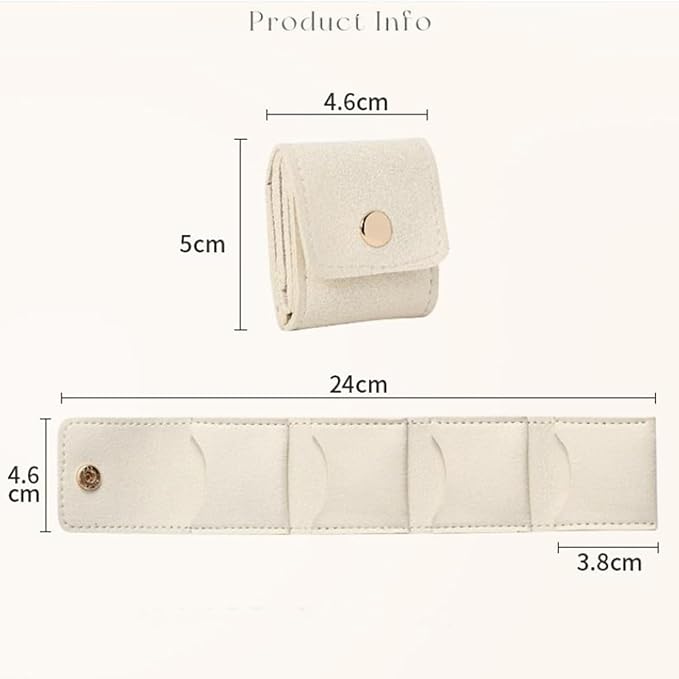Mini Travel Jewelry Bag, 2025 New Travel Jewelry Case Organizer, Portable Foldable Compartment Auxiliary Mini Travel Jewelry Roll Bag With Buckle For Small Jewelry Earrings, Rings, Necklaces (A)