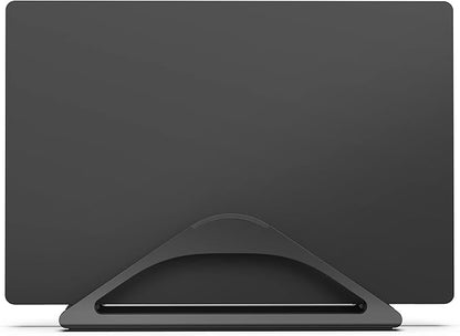 HumanCentric Vertical Laptop Stand for Desks in Matte Black, Upright Adjustable Holder to Dock Apple MacBook, MacBook Pro, and Other Laptops to Organize Work & Home Office, Automatic Grip