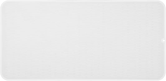 Silicone Dish Drying Mat for Multiple Usage,Easy clean,Eco-friendly,Heat-resistant Silicone Mat for Kitchen Counter or Sink,Refrigerator or Drawer Liner Translucent 5XL 36inches x 18inches