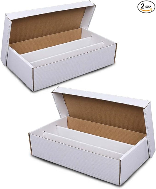 GRAND ORANGE 3000 Count 3 Row Card Storage Box 2 PACK Cardboard Standard Trading & Gaming card Storage Boxes Corrugated Cardboard Storage Box Trading Card Slab Storage Boxes