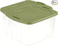(2 pack) 70 Quart Heavy-Duty Plastic Storage Bin with Full-Grip Handles and Lids,Green Clear Stackable Storage Bins for Hoilday Decor|Garage Organization
