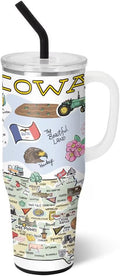 Swig Life 40oz Mega Mug, 40oz Tumbler with Handle and Straw, Extra Large Insulated Tumblers, Cup Holder Friendly Travel Mug (Iowa)