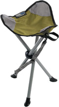 Travel Chair Slacker Tripod Chair for Camping, Lightweight Chair, Adjustable Carry Strap for Easy Transport | Oversized Duck Feet for Improved Stability | Perfect for Outdoor Adventures (Green)