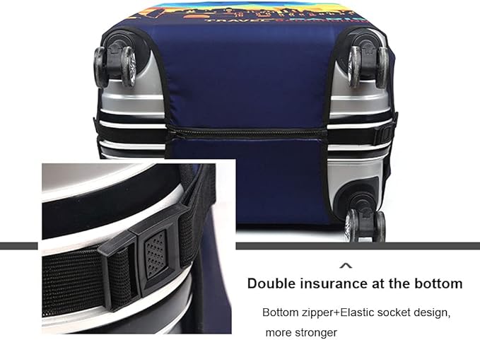 MosaiRudo Thicker Luggage Cover Elastic Suitcase Cover Protector Fits 18-32 Inch Suitcase Travel Accessories (Colorful, M)