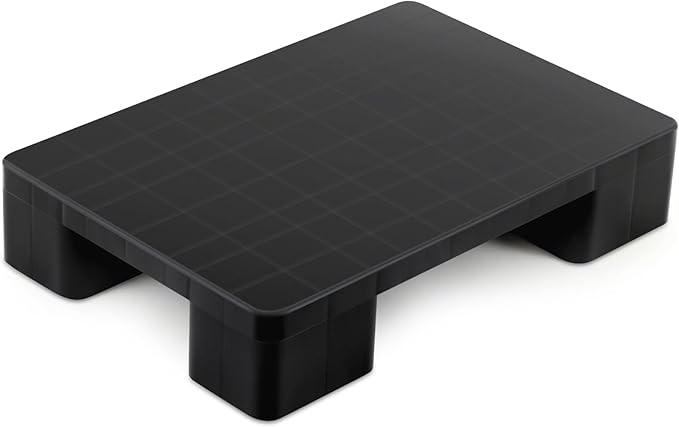 1 Pcs Plastic Pallet for Basement Storage Easy Stack Lightweight Floor Pallet Display Flooring Room Supermarket Christmas, Support up to 2000 Lbs (23'' L X 16'' W X 4.7'' H,Black)