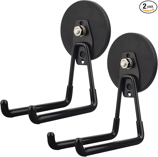 MUTUACTOR Large Magnetic Hooks,2pcs Super Strong Magnetic Storage Hooks for Hanging Tools Heavy Duty Magnetic Storage Hooks for Tools Organization,Power Drill Drivers,Tool Box,Chest or Metal Cabinet