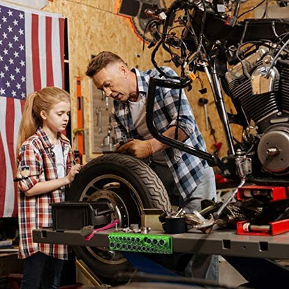 Olsa Tools Magnetic Socket Organizer | 3/8-inch Drive | SAE | Green | Holds 26 Sockets | Professional Quality Tools Organizer