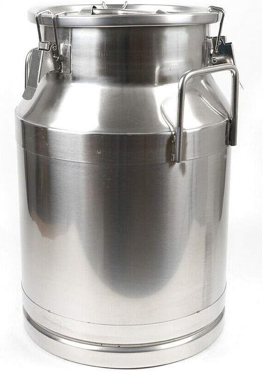 DONSU Stainless Steel Milk Transport Cans Stainless Steel Milk Can Vintage Silicone Bucket Wine Pail Liquid Storage (40L)