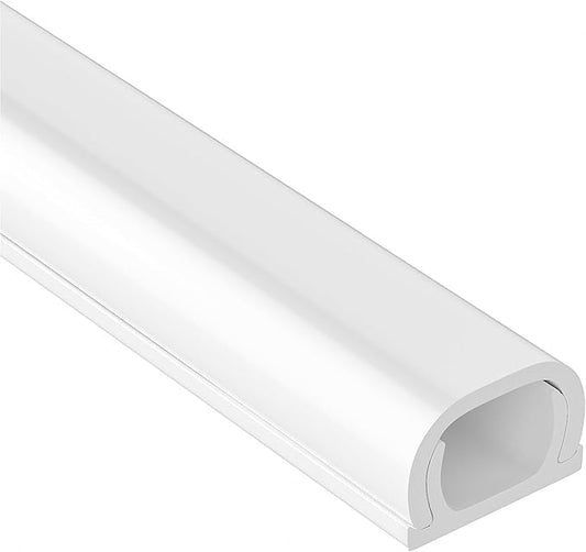 Yecaye 128in Mini Cord Hider for 1 Mini Wire, On-Wall Cord Cover Channel, Tape Wire Concealer, Cable Cover Cable Management for Home Office, W0.5in H0.31in, White