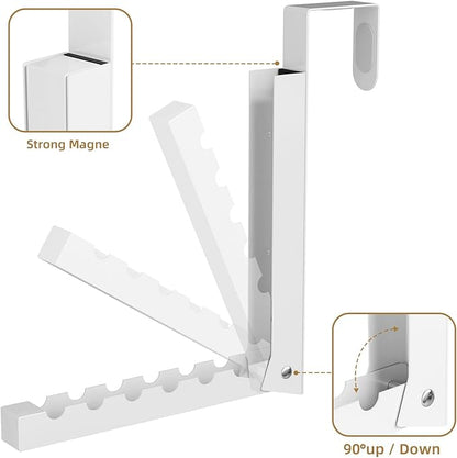 Over The Door Hanger Folding Clothes Drying Rack, Folding Hanging Coat Rack for Indoor Laundry Room Compact Small Space Foldable Portable Clothing Hanger Hook Collapsible- 2 Pack