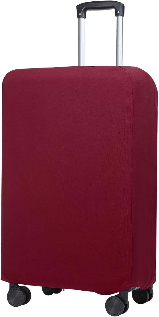 PATIKIL Luggage Cover, Suitcases Covers Elastic Carry on Cover Protector Washable Scratch-Resistant Fits 24-25 Inch Luggage for Travel Business Trips, Wine Red