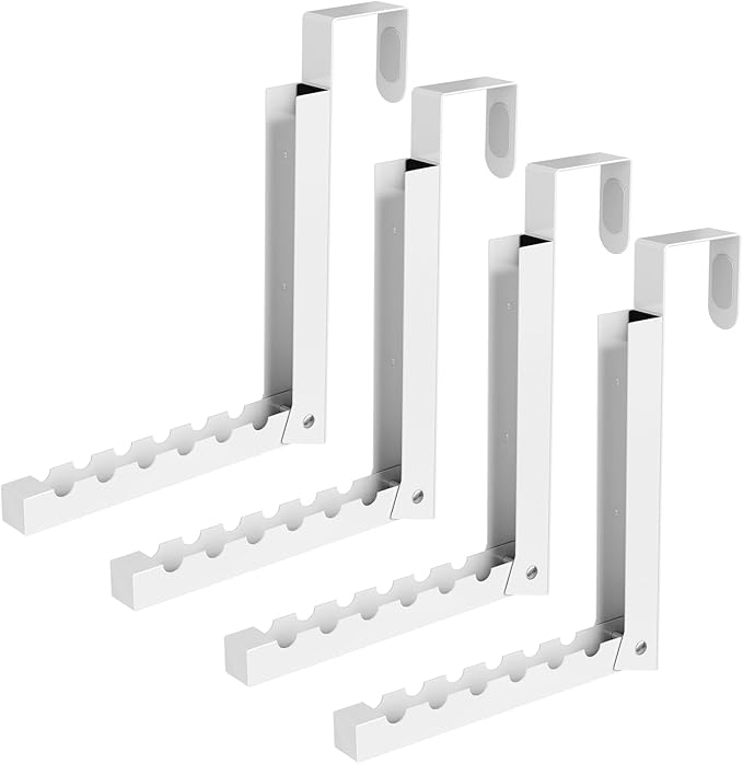 Over The Door Hanger Folding Clothes Drying Rack, Folding Hanging Coat Rack for Indoor Laundry Room Compact Small Space Foldable Portable Clothing Hanger Hook Collapsible- 4 Pack(White)