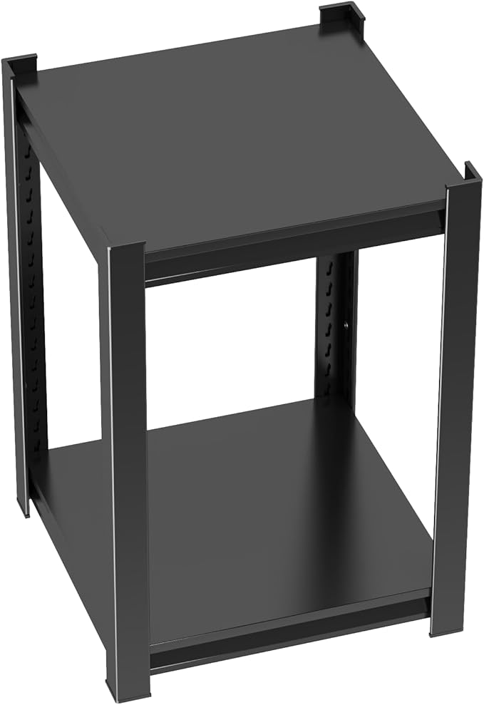 Garage Shelves,14-48''W Heavy-Duty Storage Shelves, Double-Layer Uprights, Thickened Shelves, Waterproof &Rustproof, Suitable for Indoor & Outdoor Use. (BLACK, 2TIER 14''W*12''D*22''H, 2-TIER)