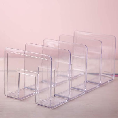 LUGUNU Clear Acrylic Purse Organizer - 4-Section Divider for Handbag Closet Storage - Durable Rack for Purses, Clutches More (Set of 4)