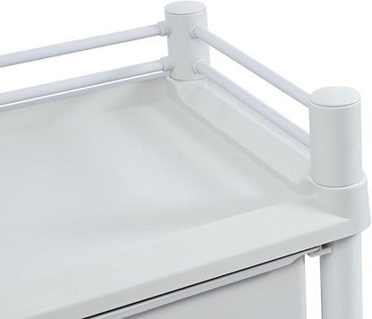 Medical Mobile Trolley Cart, Salon Storage Cart Movable Organizer Rolling Beauty Organizer Trolley 2 Foot-Operated Locking Castors 3 Open-Fronted Drawers 2 Waste Bins 176.37 Lbs Load Capacity