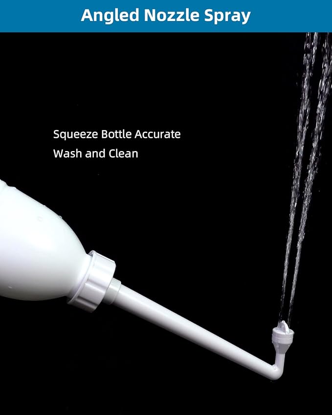 Hibbent Portable Bidet for Travel, Handheld Travel Bidet for Personal Hygiene Care, Personal Cleansing Use, Extended Nozzle, 21.8oz(620ml) , White