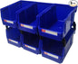 Pe&Hui Storage Organizer Bins,Wall Mount Storage Parts Rack,Stackable Shop Tool Bins for store Screws,Small Parts,Office Supplies and other Accessories Blue (6Pack)
