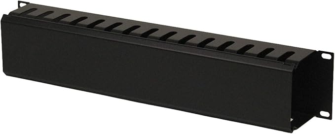 NavePoint 2U Metal Rack Mount Horizontal Cable Manager Duct Raceway for 19 Inch Server Rack