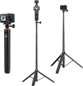 53.5" Portable Travel Selfie Stick Tripod for DJI Osmo Pocket 3, GoPro - Extendable Vlog Handle Stand for Go Pro Max, Hero 13/12/11/10/9, DJI Action 5 Pro/4, Insta360 X5 - Action Camera Accessories