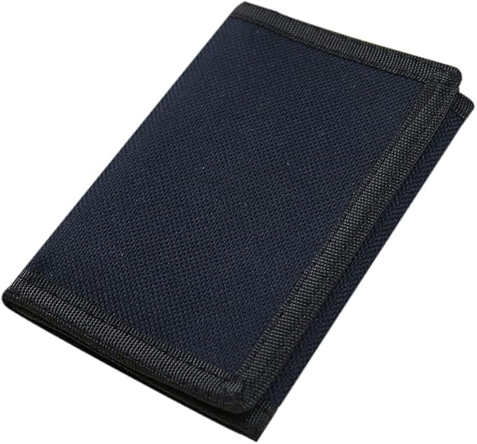 NEICY RFID Blocking Canvas Wallet for Men and Women - Camo Trifold Outdoor Sports Wallets with Magic Sticker for Teen Kids (Black)