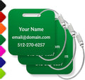Custom Luggage Tags (3 or 6 Pack) - Personalized Unique Suitcase & Backpack Travel, Durable, Waterproof & Heavy Duty (Dark Green)